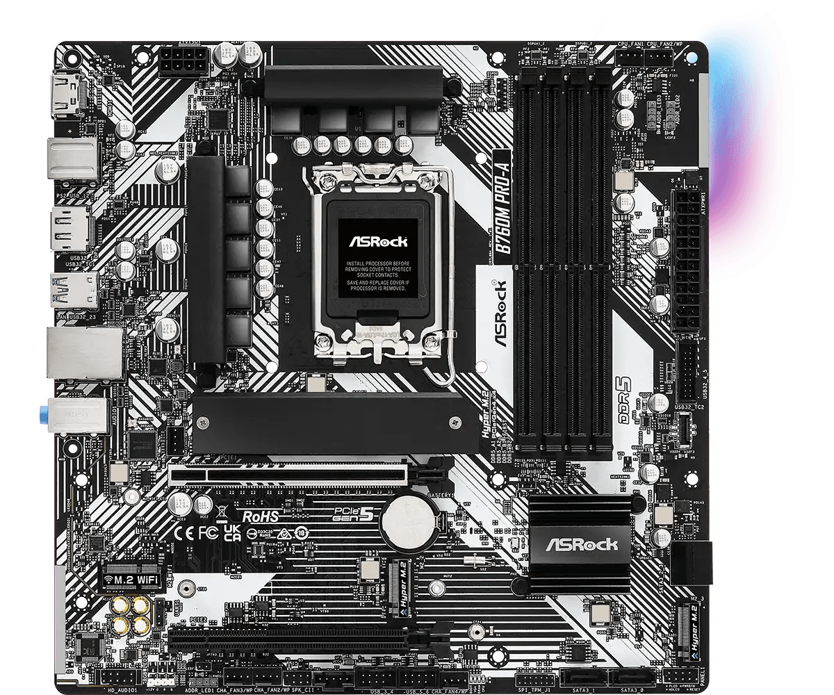 ASRock B760M Pro - A LGA 1700 Socket Intel Motherboard | 90 - MXBNF0 - A0UAYZ - Vektra Computers LLC ASRock B760M Pro - A LGA 1700 Socket Intel Motherboard | 90 - MXBNF0 - A0UAYZ - Vektra Computers LLC
